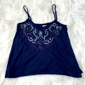 navy tank top